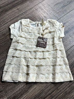 Matilda Jane Eyelet Floral Blouse Size 4 NWT